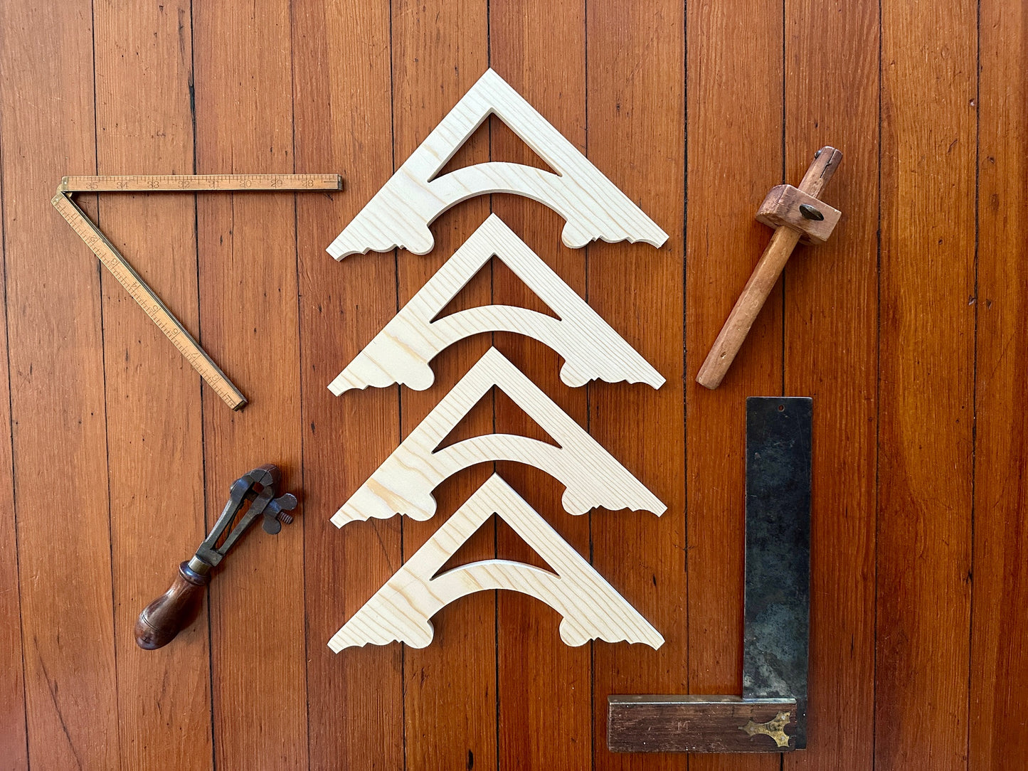 Art Deco 1/2" Wood Trim Brackets